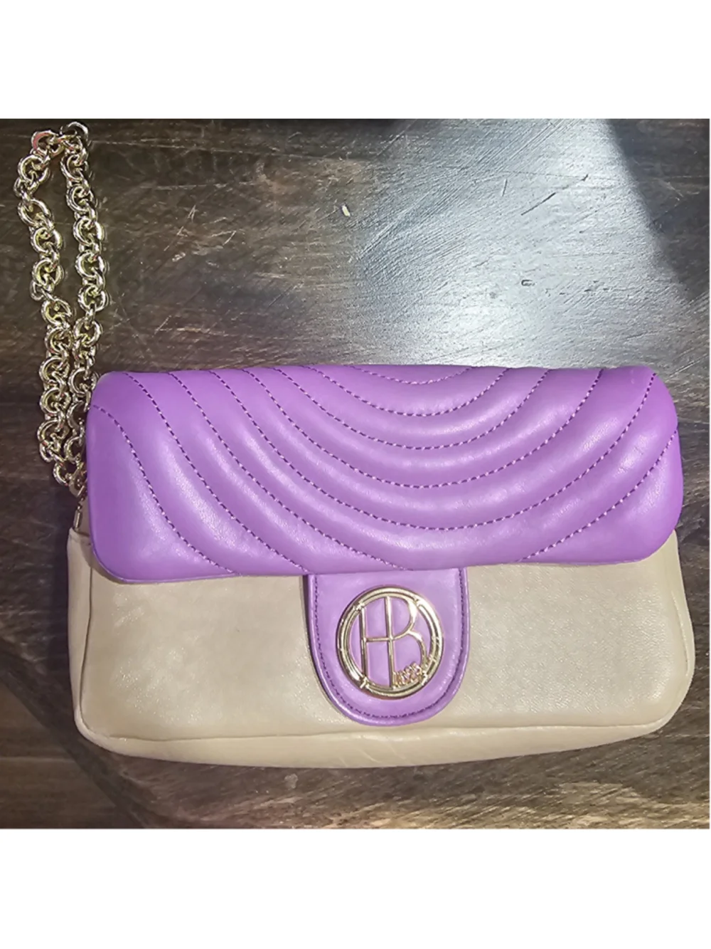 Women's Henri Bendel Clutch Wristlet One Size Purple and Beige